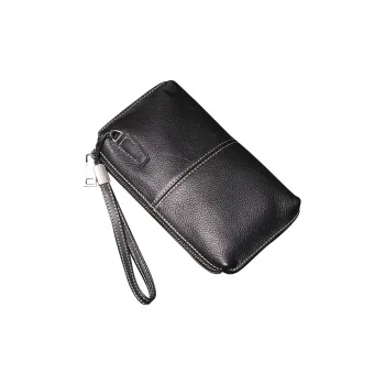 DOSRFINI Cow Leather Genuine Leather Wallet Men's Black