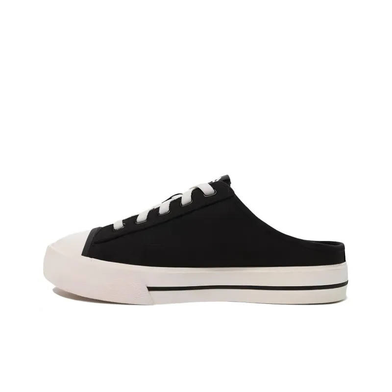 FILA Como V2 Anti Slip Wear Resistant Low Top Canvas Shoes Unisex Black White-0