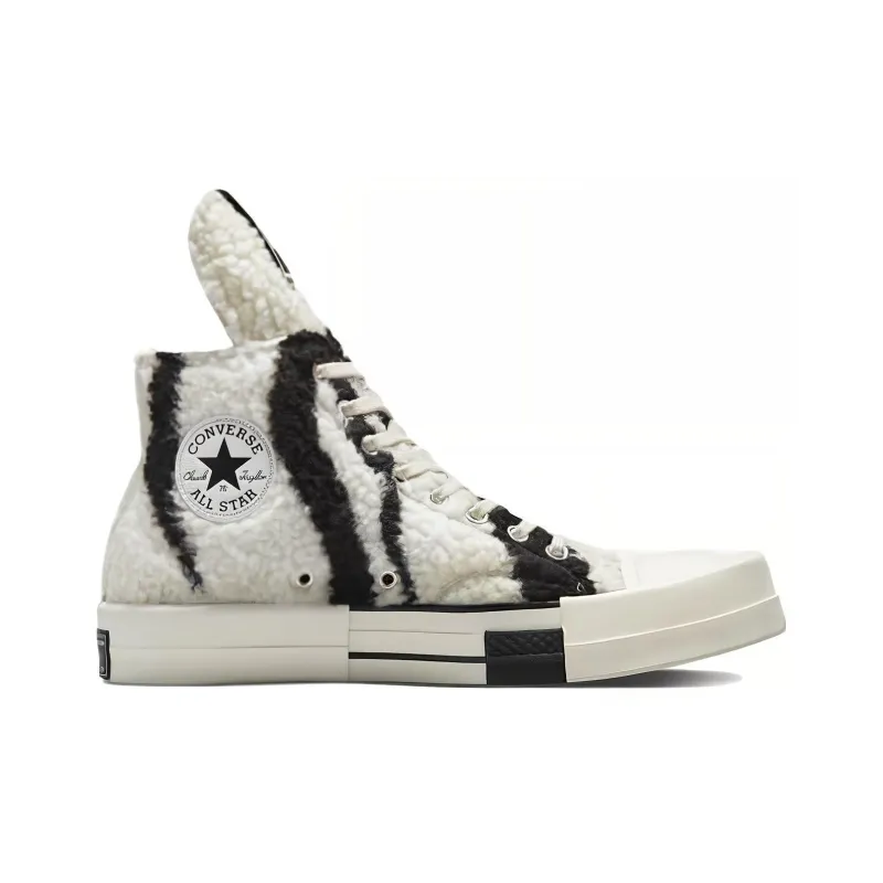 Converse Turbodrk Chuck Taylor All Star 70 Hi Rick Owens Drkshdw Sherpa Zebra Print White Black-1