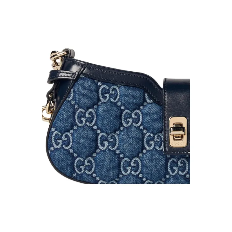 GUCCI Denim Handbag, Shoulder Bag Women's Blue-7