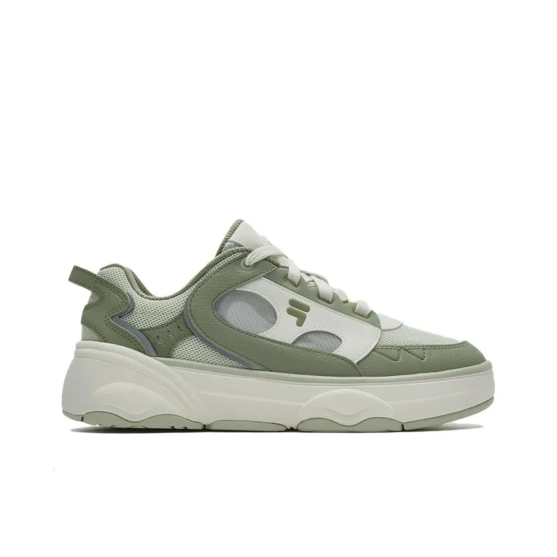 FILA FUSION WINDROUND Cushioned Impact Resistance Wear Resistant Low Top Skateboard Shoes Women's Green White-1