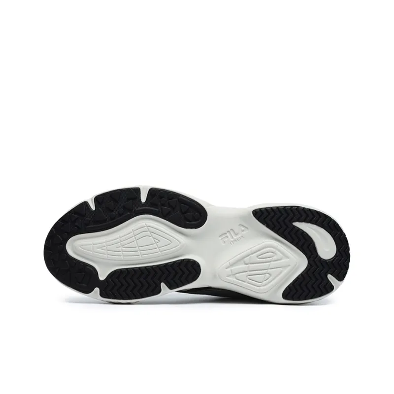 FILA FUSION Conch Cushioned Anti Slip Wear Resistant Breathable Lightweight Low Top Casual Shoes Men's Black Gray Color-5