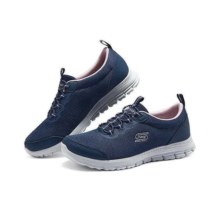 Skechers Cushioning Lightweight Low Top Casual Shoes Women's Navy-1