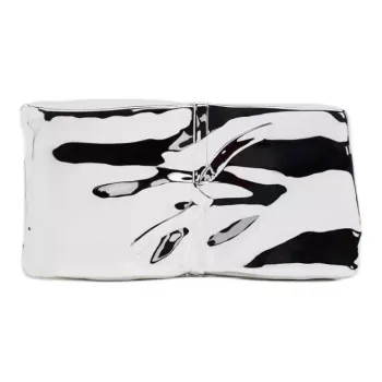 ZARA Acrylic Plastic One Shoulder Crossbody Clutches Small Size Women's Silver