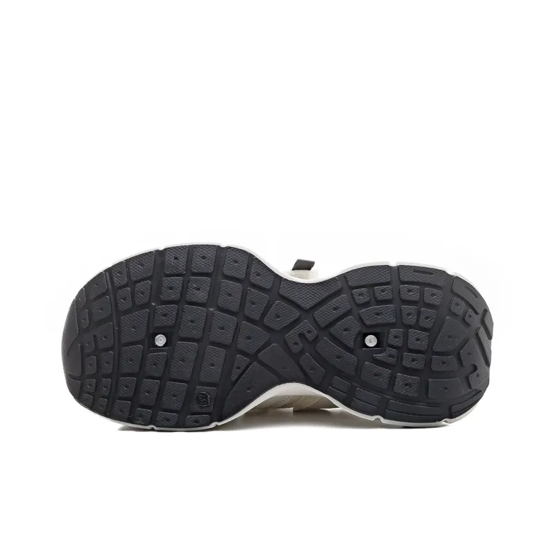 RENBEN Breathable Lightweight Height Increasing Low Top Chunky Sneakers Women's Beige Black-3