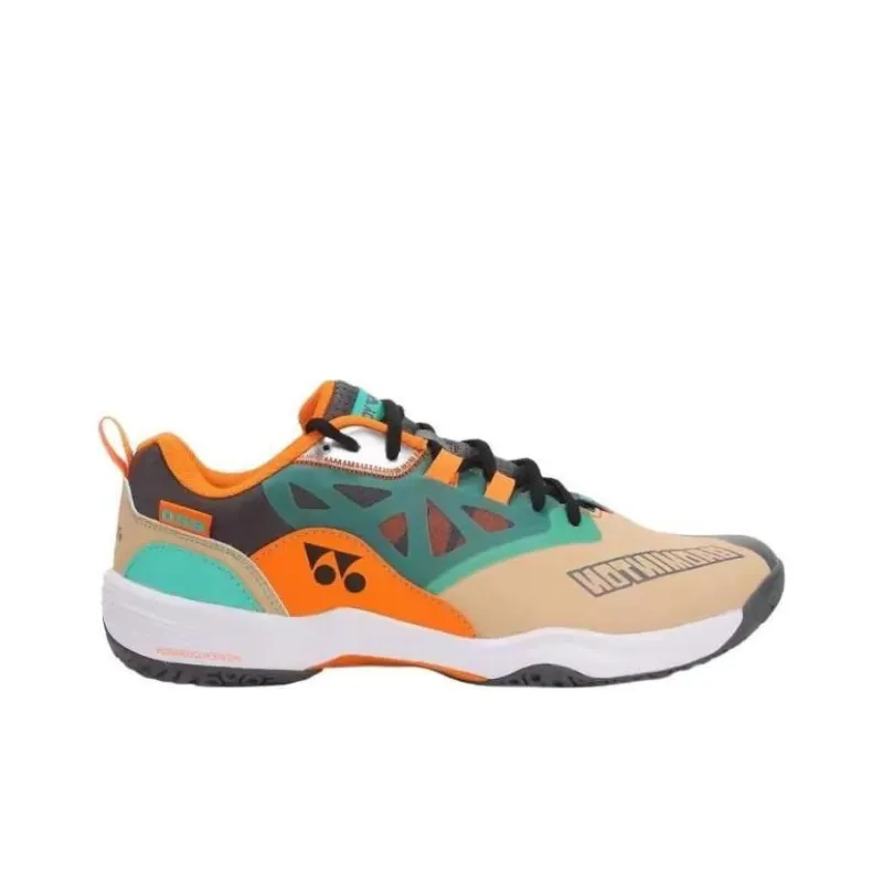 YONEX Cushioning Wear Resistant Low Top Badminton Shoes Unisex Brown Beige Yellow-1