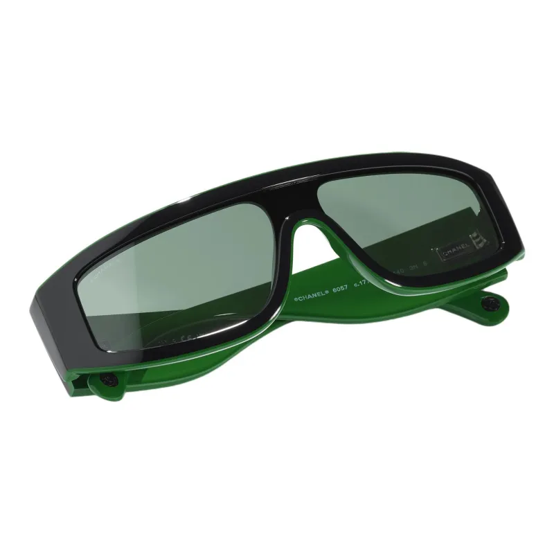 CHANEL Rectangular Sunglasses Unisex Black-2