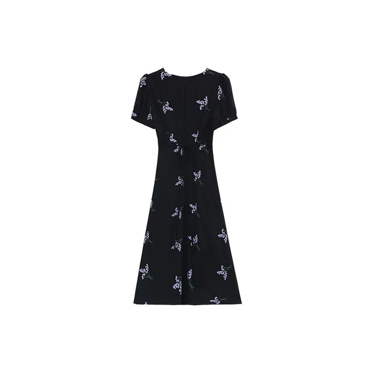 HUASJ Short Sleeved Dresses Women's Black-1