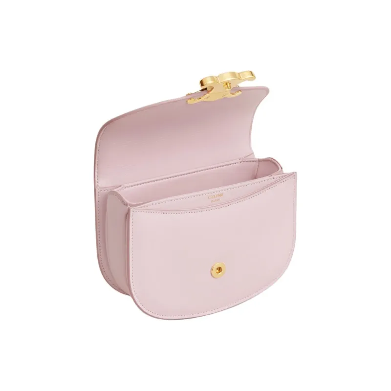 CELINE Triomphe Arc De Triomphe Calfskin Shoulder Bag Crossbody Bag Handbag Mini Women's Light Pink-3