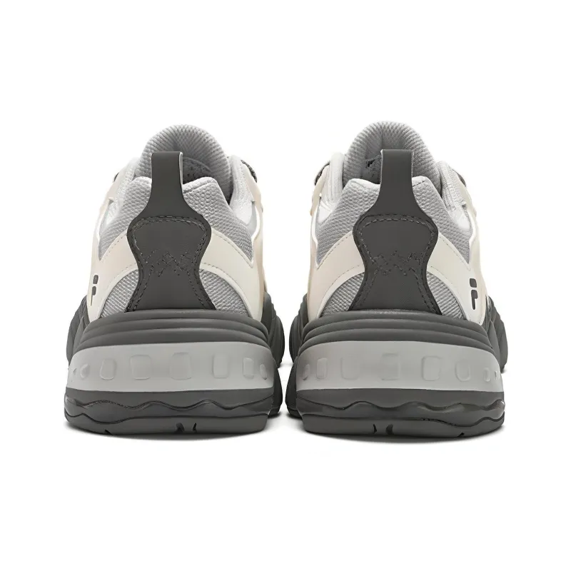 FILA FUSION TENACITY Slip Resistant Breathable Supportive Lightweight Low Top Chunky Sneakers Women's Gray White-3