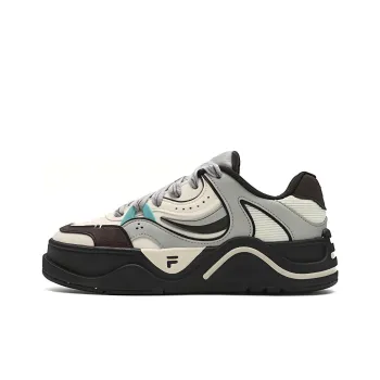 FILA FUSION 50 50 Cushioned Slip Resistant Low Top Skateboard Shoes Women's Gray White