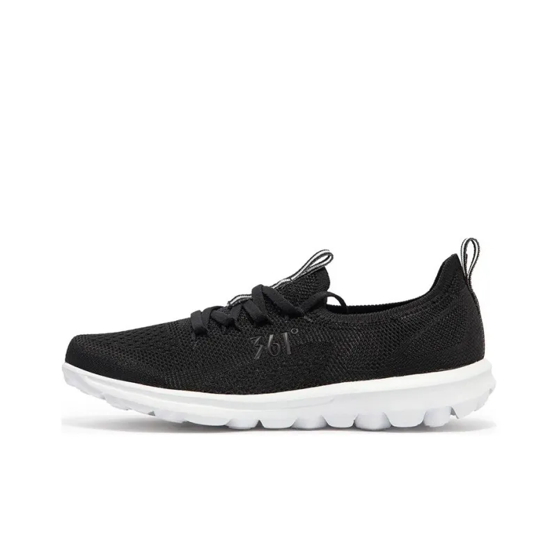 361° Cushioning Wear-Resistant Low-Top Running Shoes Women's Black White-0