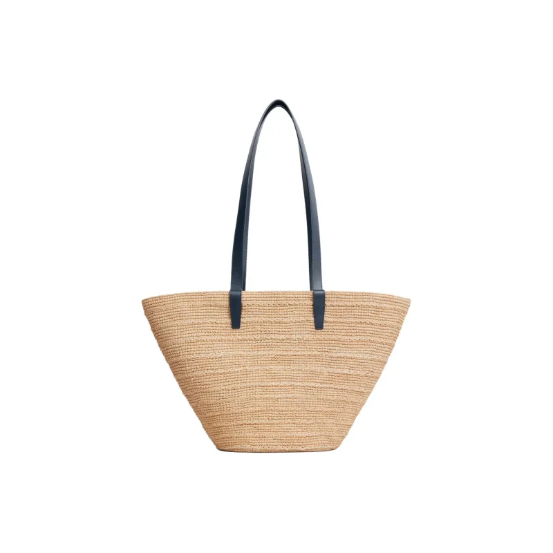 CELINE Raffia Handbag, Shoulder Bag Women's Marine Blue-3