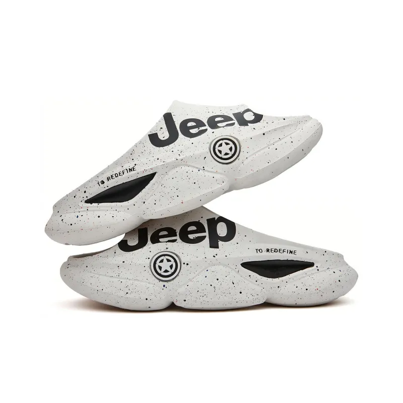 Jeep Slide Slippers Men White-2