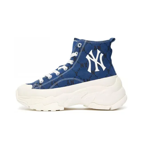 MLB Chunky High Canvas Shoes Unisex High-Top Blue