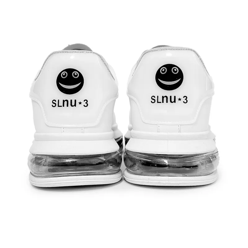 SLNU 3 Cushioning Wear Resistant Low Top Skateboard Shoes Men's White-4