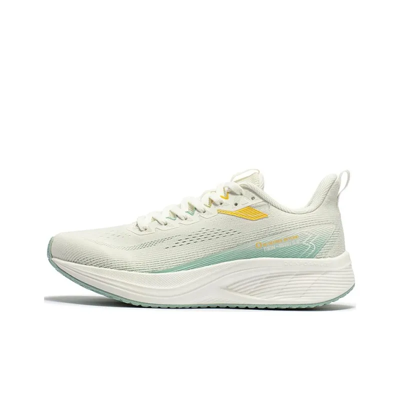 361° Cushioning Lightweight Low Top Running Shoes Women's Beige Green-0