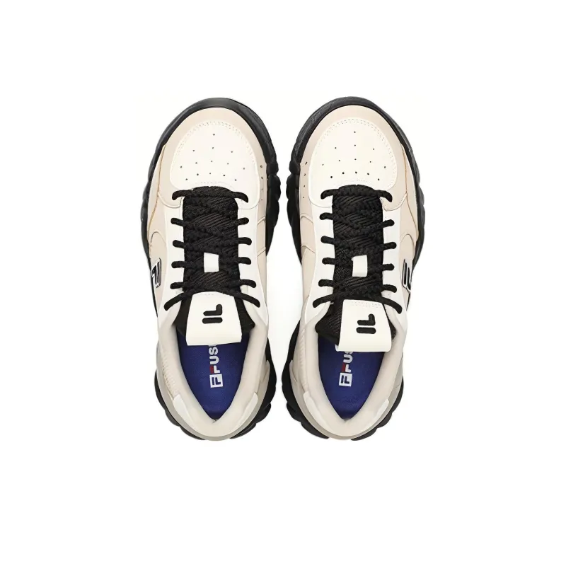 FILA FUSION TRIBE Cushioned Wear Resistant Lightweight Low Top Casual Shoes Women's Black White-2