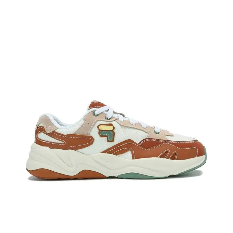 FILA FUSION Flash Anti Slip Wear Resistant Low Top Casual Running Shoes Men's Beige Brown-1