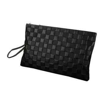 DOSRFINI Genuine Leather Cow Leather Clutch Regular Men's Black