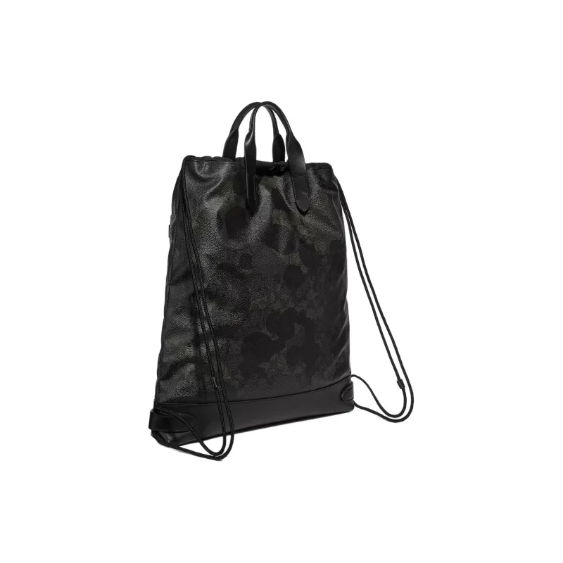 COACH Academy Signature Coated Canvas Backpack Large Size Men's Black-1