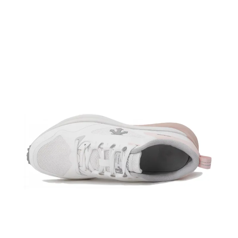 DESCENTE Shock Absorbers With Slip Resistant Features Low Top Casual Running Shoes Unisex Pink White-2