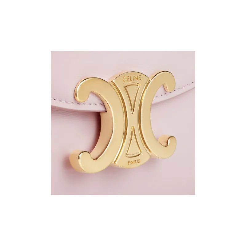 CELINE Triomphe Arc De Triomphe Calfskin Shoulder Bag Crossbody Bag Handbag Mini Women's Light Pink-4