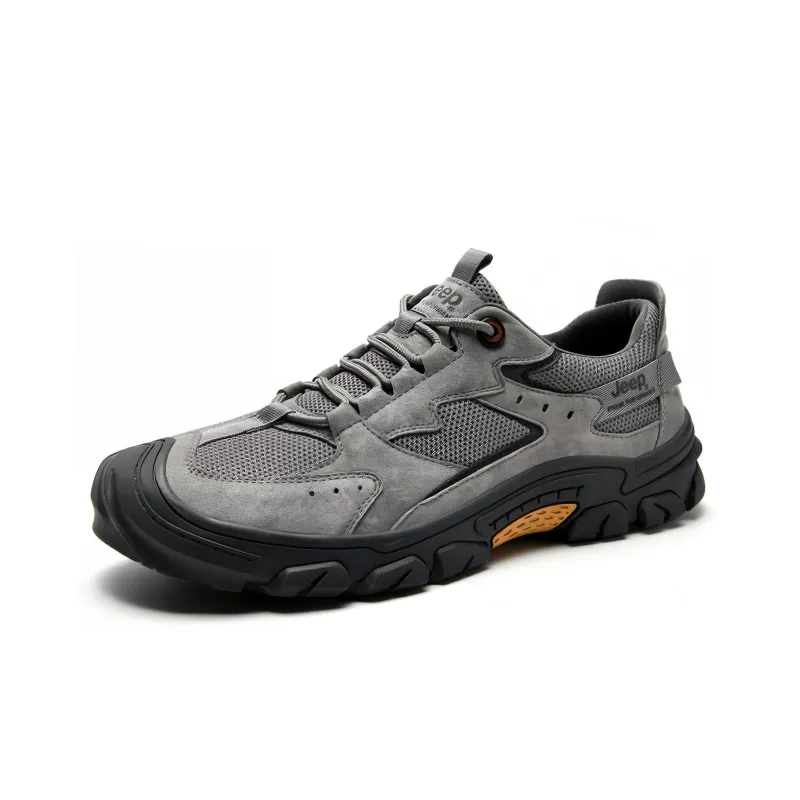 Jeep Shock Absorbers Slip Resistant, Abrasion Resistant, Breathable Low Top Hiking Shoes Men's Gray-2