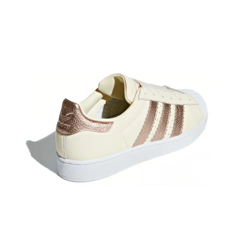 Adidas Originals SUPERSTAR Low-Top Skateboard Shoes Women's Copper-Nickel Gold Alloy-3