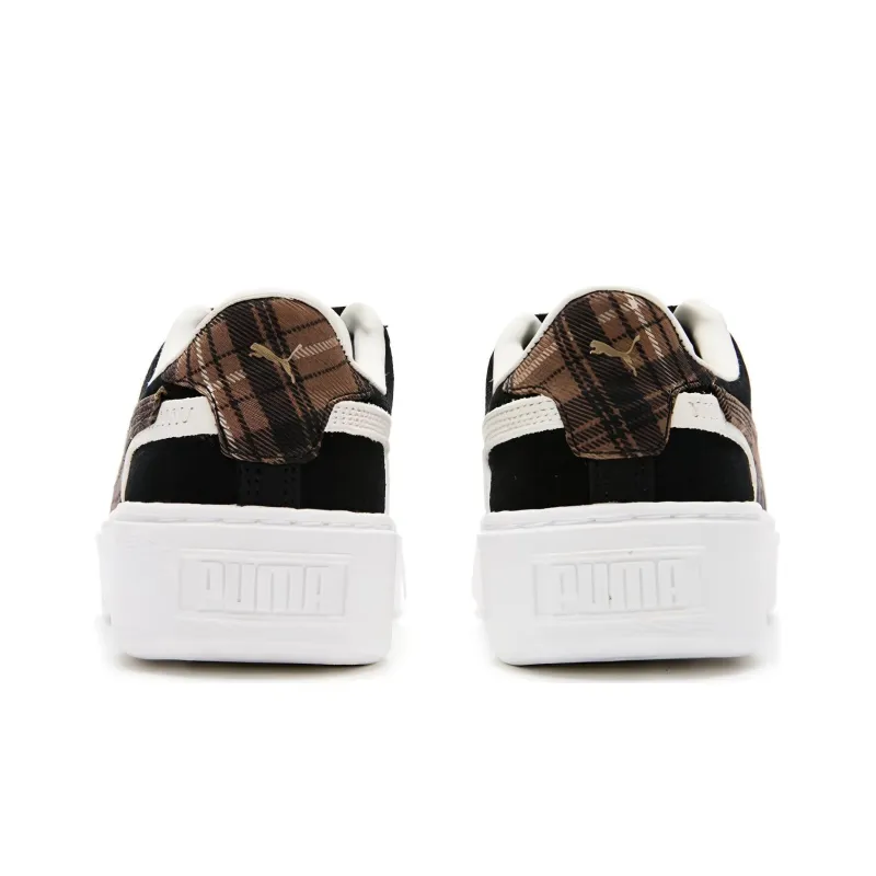 PUMA Suede Plat Form Plaid 'Black' Women's-5