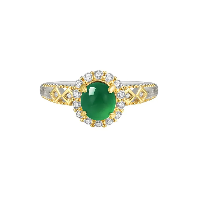 EZRA Ice Type Jadeite Rings Unisex-0