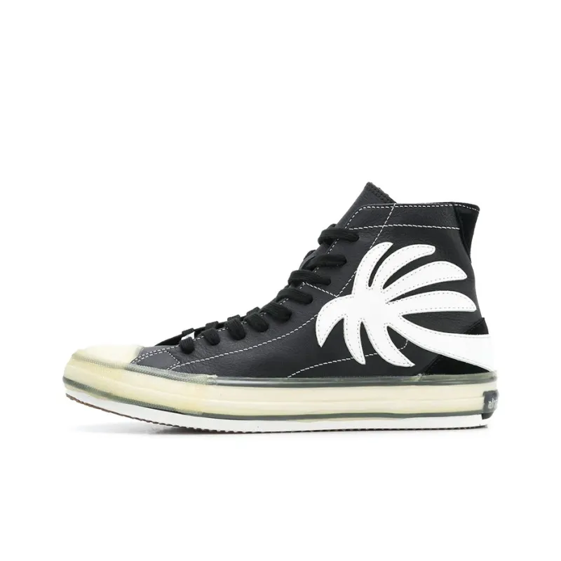 PALM ANGELS High Top Skateboard Shoes Men's Black-0