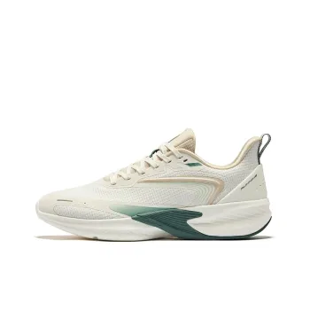 Erke Cushioning Breathable Low Top Running Shoes Men's Microcrystal White Warm Linen