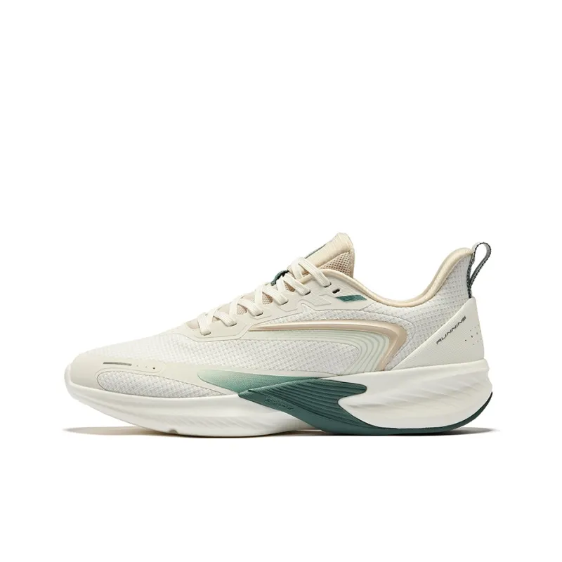 Erke Cushioning Breathable Low Top Running Shoes Men's Microcrystal White Warm Linen-0