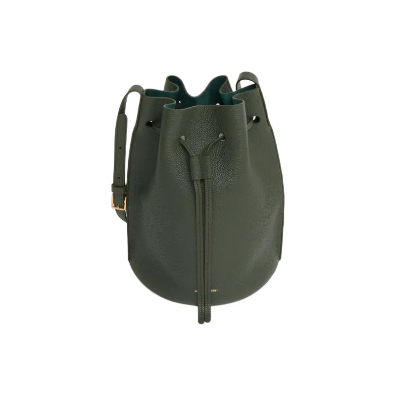 MANSUR GAVRIEL Eggstone Grain Leather Bucket Bags Shoulder Bag Crossbody Bag Women's Dark Green-1