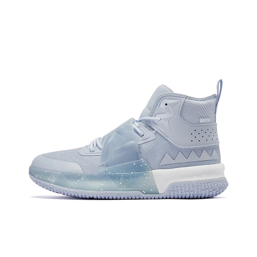 PEAK Monster Basketball Shoes Men High-Top Moon Blue - POIZON