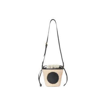 Stella McCartney Raffia Fiber Shoulder Bag Crossbody Bag Women's Natural Beige & Black