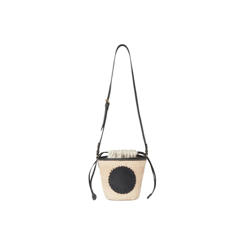 Stella McCartney Raffia Fiber Shoulder Bag Crossbody Bag Women's Natural Beige & Black-0