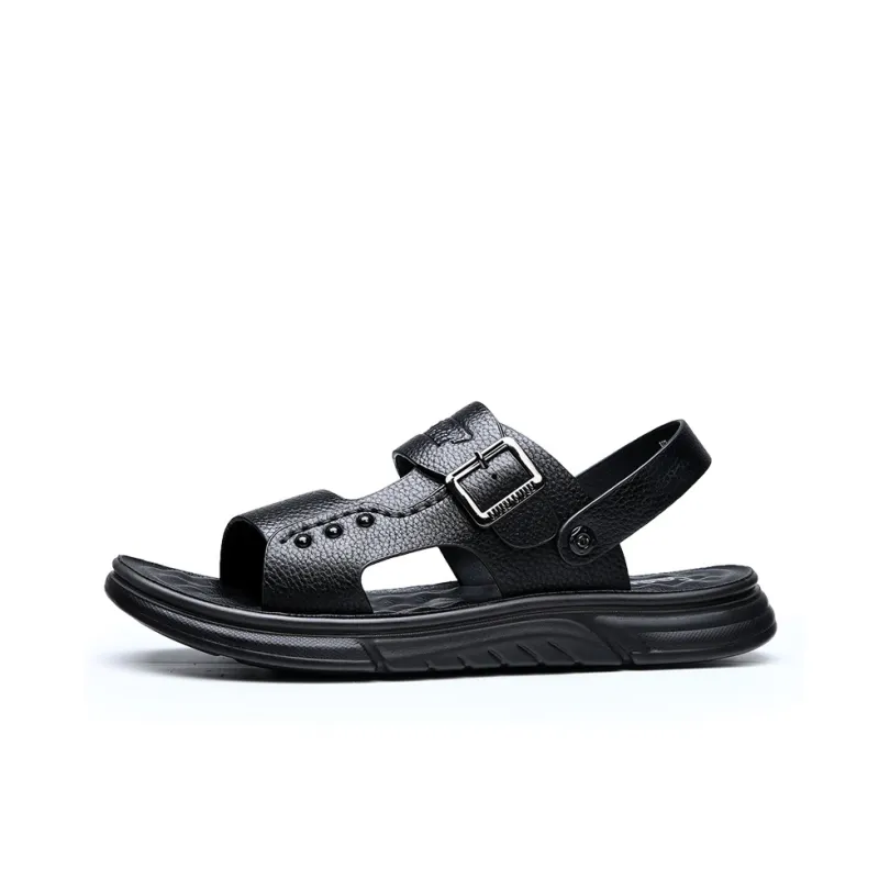 MODENGPAN Beach Sandals Men Black, Brown-4