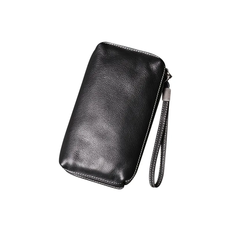 DOSRFINI Cow Leather Genuine Leather Wallet Men's Black-1