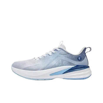 QIAODAN Windy 13 Cushioned Wear-Resistant Breathable Low-Top Running Shoes Men's Blue White