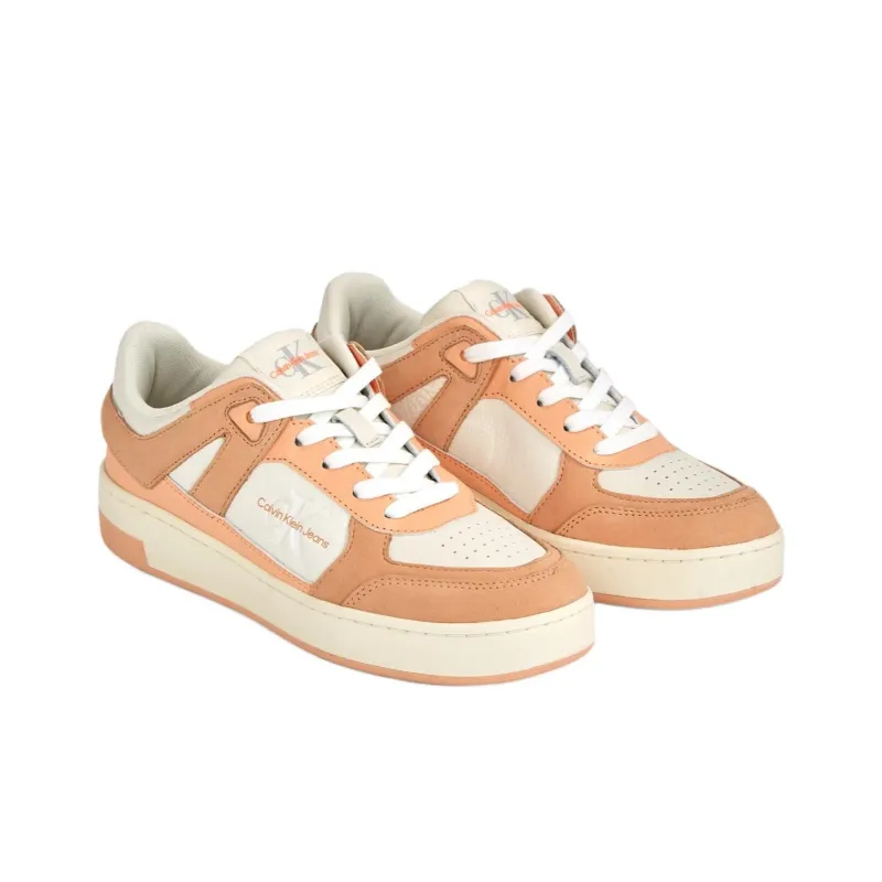 CKJ CALVIN KLEIN JEANS Low Top Skateboard Shoes Women's Orange-2