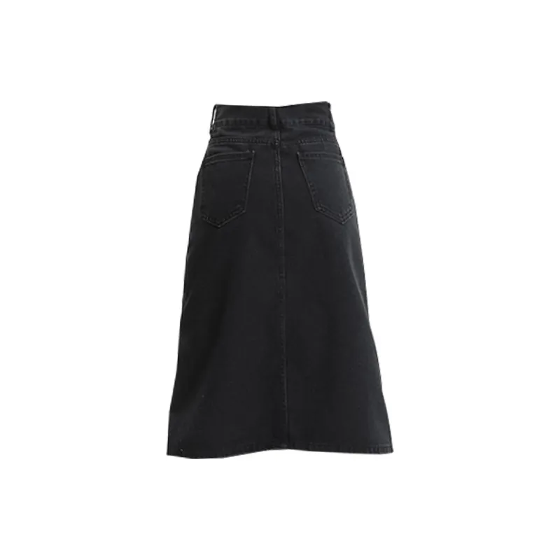 Concubine Zhu Denim Long Skirt Women's Black-1