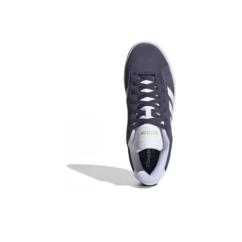 Adidas GRAND COURT ALPHA Anti Slip Wear Resistant Low Top Skateboard Shoes Men's Black White-3