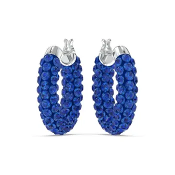 Swarovski Crystal Rhodium plated Earrings Women's Blue