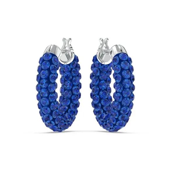 Swarovski Crystal Rhodium-plated Earrings Women's Blue-0