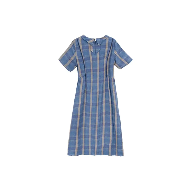 Mapping Short Sleeved Dresses Women's Blue-1