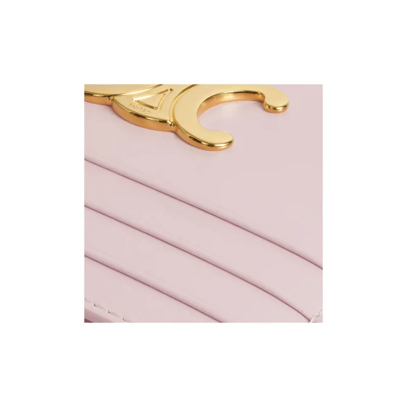 CELINE Triomphe Calfskin Card Holder Women's Light Pink-3