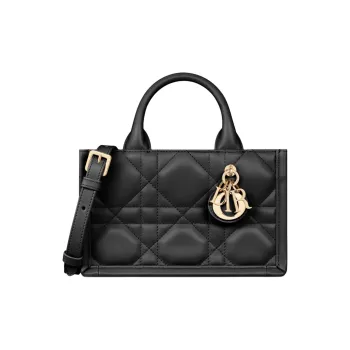 DIOR BookTote Cow Leather Shoulder Bag Crossbody Bag Handbag Mini Women's Black