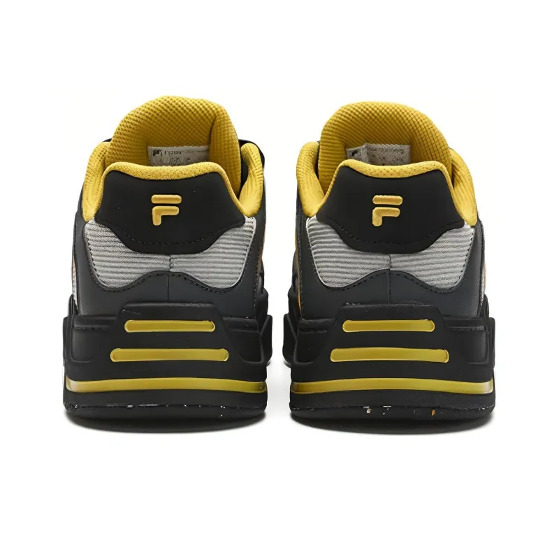 FILA FUSION 50 50 Cushioned Slip Resistant Low Top Skateboard Shoes Men's Black Gray Color-4
